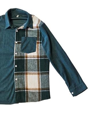 Стильная зеленая вельветовая рубашка zaful s