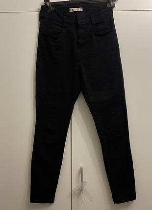 Джинсы черные высокая посадка размер м denim co