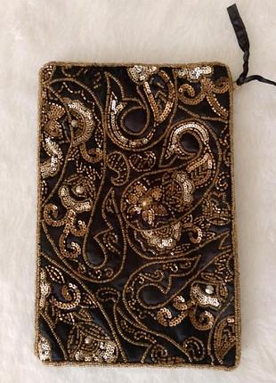 Бісер золотий, сумочка косметичка