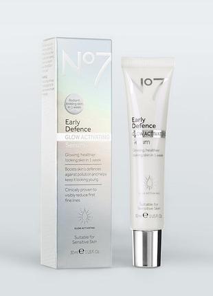 Сироватка для обличчя no7 early defence glow activating serum/сыроватка для лица/сыворотка для лица/no7/крем для лица/сироватка для обличчя/сироватка/