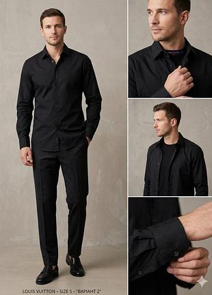 Чорна класична сорочка s від louis vuitton