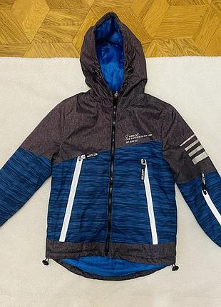 Куртка вітровка дитяча на хлопчика, 6-7 років, зі світловідбиваючими вставкам