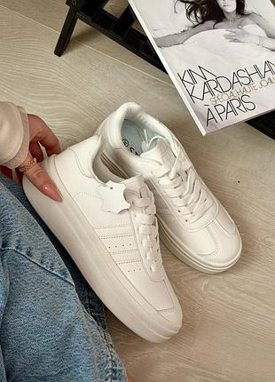 Накладной платеж ❤ кожаные натуральные кроссовки на массивной подошве платформе