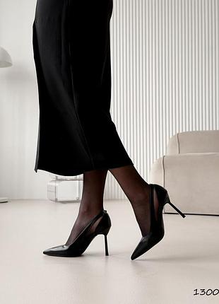 Черные туфли лодочки лодочки на каблуке, туфлы