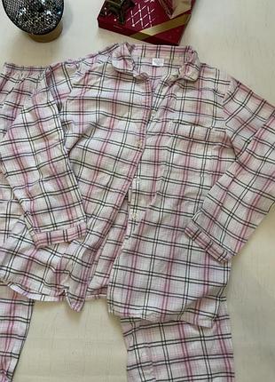 Жіноча піжама в клітинку рубашка штани