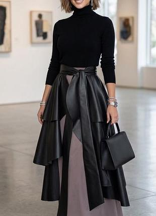 Спідниця-накладка з еко-шкіри 42,44,46,48 . 450 bom