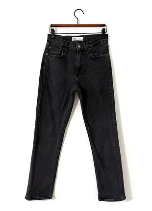 Джинси чорні вибілені zara