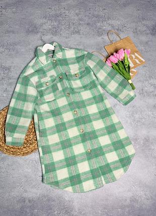 Довга тепла сорочка у клітинку