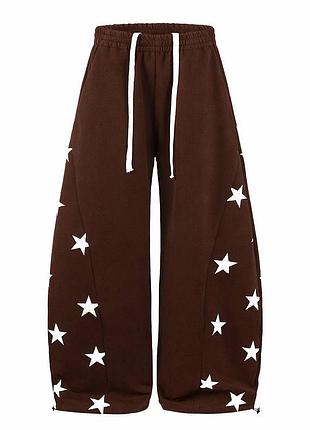 Крутые брюки оверсайз двухнить люкс ✨ широкие брюки в звездах ✨ супер цена и качество