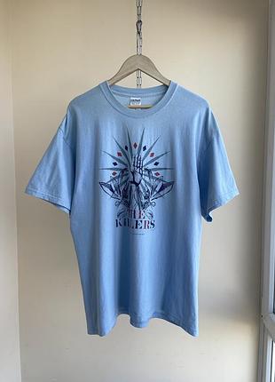 Вінтажна чоловіча футболка the killers roulette print 2006 sam’s town era gildan t-shirt vintage вінтаж 2000х інді рок indie rock мерч xl
