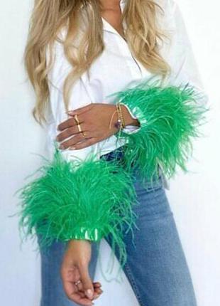 Zara шикарна сорочка з пір'ям