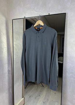 Лонгслів-поло boss passerby: преміальна бавовна піке та slim fit