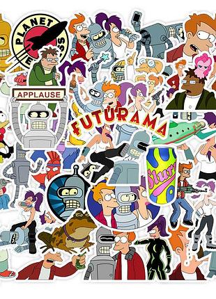 Набор наклеек futurama наклейки planet express стикеры футурама мультики фрай и робот бендер comedy central инопланетянин