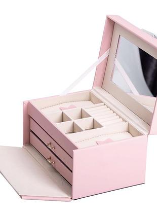 Кейс-скринька для прикрас на кнопці 22,5х15,5х13 см із екошкіри