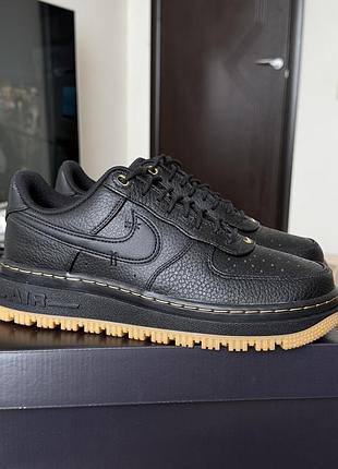 Мужские кожанные кроссовки nike force 1 luxe размер 41 us8 цвет черный
