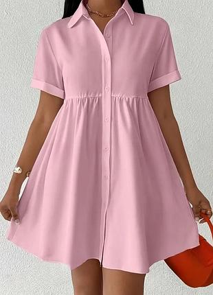 Сукня жіноча літня. сукня рубашка рожева