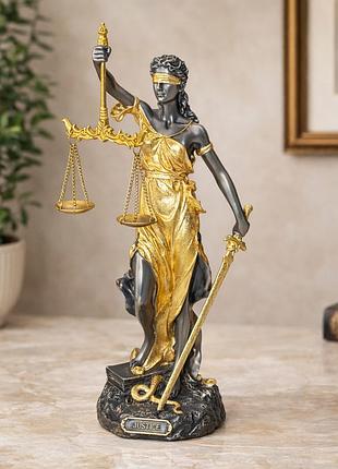 Статуетка феміда (богиня правосуддя) 29 см з полістоуну в золотисто-срібному виконанні