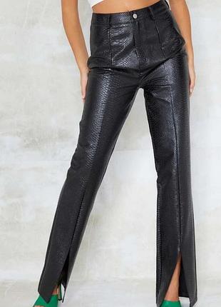 Кожзам брюки з високою посадкою