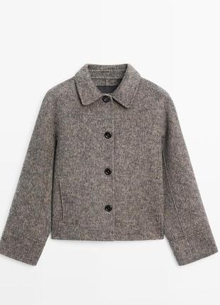 Жакет вовняний пальто massimo dutti