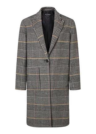 Пальто двубортне у клітинку