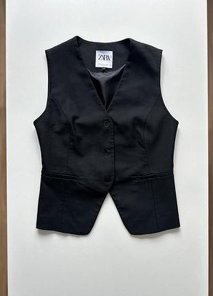 Жилетка жіноча класична з відкритою спинкою zara розмір м