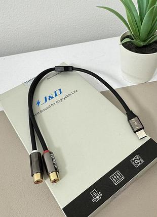 Аудиокабель j&d usb type-c → 2×rca