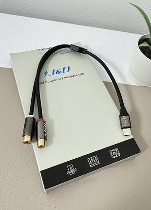 Аудиокабель j&d usb type-c → 2×rca 4