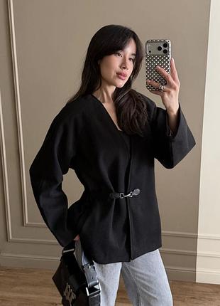 Пиджак кардиган женский оверсайз весна кашемир черный 42-46 р