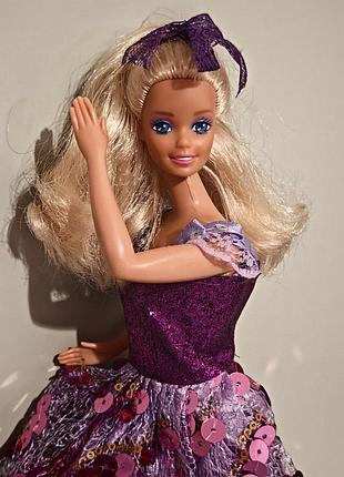 Кукла винтаж оригинал mattel, беловка барби с большими красивыми глазами, в роскошном платье