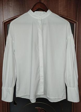 Стильная белоснежная коттоновая рубашка globus essentials