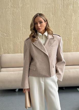 Стильне жіноче пальто жакет піджак бежеве шоколадне чорне сіре весна осінь