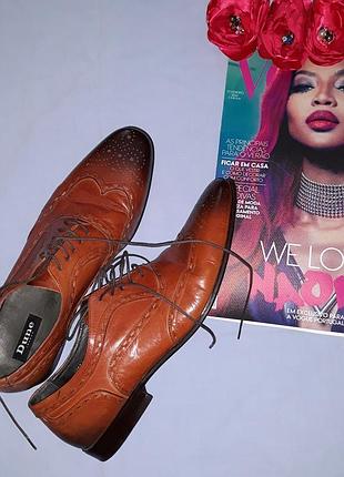 Туфли кожа размер 40 бренд dune лоферы ручная работа унисекс стелька 26.5-27 см 360гр броги