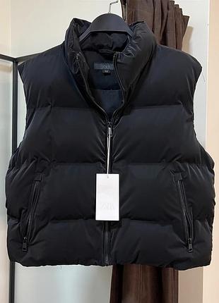 Шикарний теплий жилет жилетка безрукавка zara нова колекція, водовідштовхувальна тканина