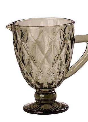 Глечик для напоїв із товстого скла гранований зелений ts kitchen 1л hp038gr