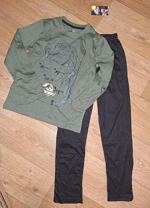 Детская пижама хлопок 122-128 на 6-8 лет jurassic world динозавр тираннозавр рекс для мальчика