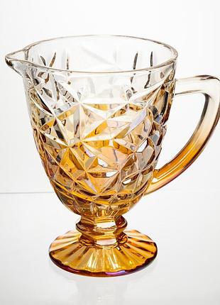 Кувшин стеклянный для компота 1.2 л ребристый фигурный yiwu hp-19-187