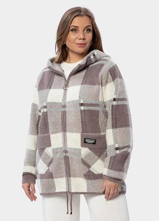 Альпака куртка з хутром на капюшоні