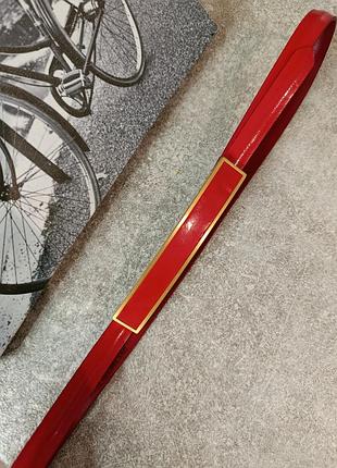 Вузький жіночий ремінь на талію ted baker з натуральної шкіри червоного кольору довжина 105см