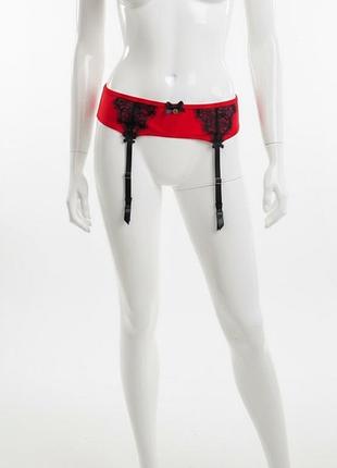 Сексуальный красный пояс boux avenue jesse suspender (uk 8-10) | атласный пояс для чулков с черным кружевом | эротическое белье