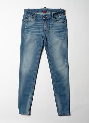Dsquared2 medium waist twiggy jean distressed blue denim [pwh016941]