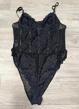Боді з мереживом+сітка shein