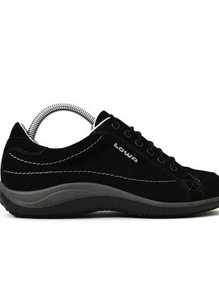 Брендові оригінальні чорні шкіряні кросівки lowa 25.5 см