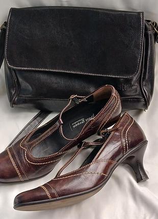 Paul green münchen – элегантные кожаные туфли mary jane на невысоком каблуке