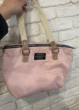 Polo jeans co ralph lauren nylon shoulder bag нейлонова сумка ральф рожева вінтаж