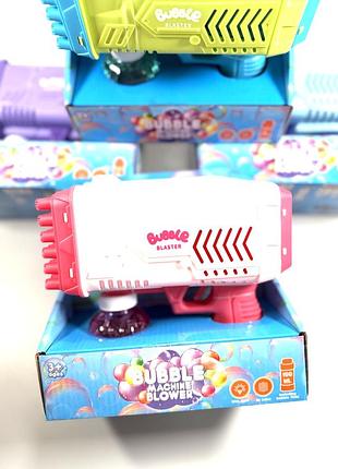 Пістолет для мильних бульбашок bubble blaster з підсвіткою (36 отворів, 100 мл)