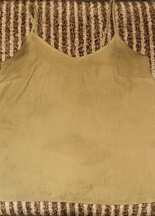 Шовкова майка в кольорі хакі