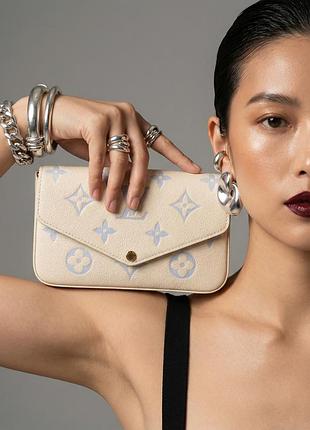 Сумка жіноча з шкіри канвою félicie pochette bag lv 55