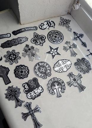 Стикеры chrome hearts silver 25шт