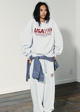 Спортивний жіночий костюм (світшот+джогери) на флісі zara