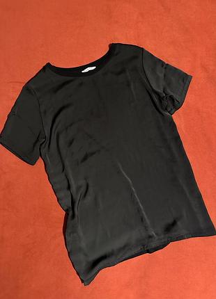 Шоколадна сатинова кофтинка футболка zara